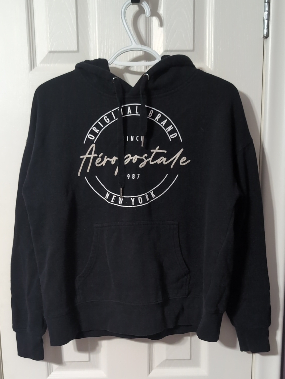 Aeropostale Black Crewneck Hoodie with Script Logo